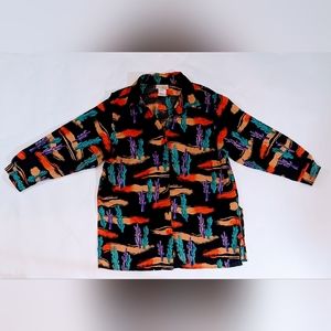 Vintage 90s southwestern patterned button up tunic